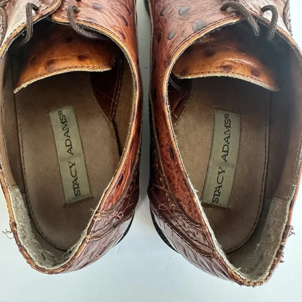 Stacy Adams Genuine‎ Leather Ostrich/Alligator Oxfords Men's Size Size 10M Brown